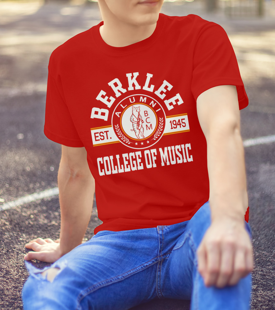 Berklee College Of Music Alumni Est. 1945 BCM Cat T-Shirt