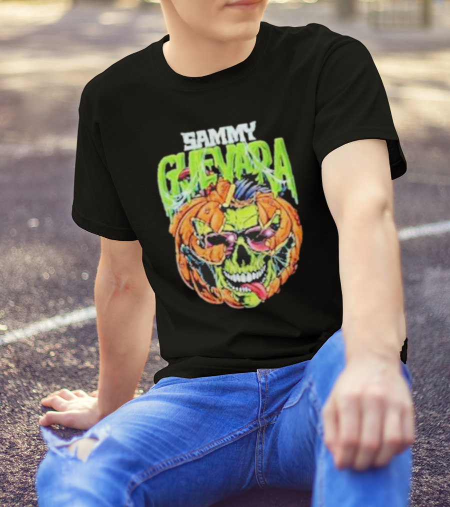 Sammy Guevara Goosebumps Halloween Pumpkin Skull T-Shirt