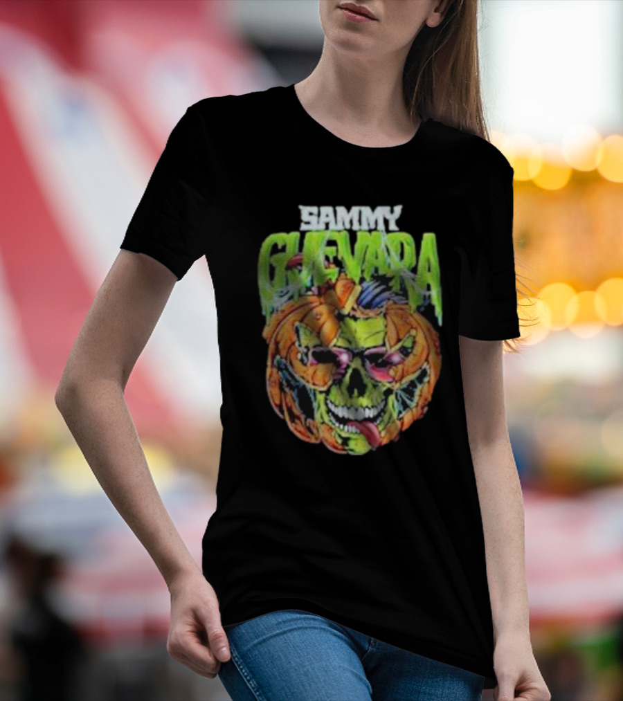 Sammy Guevara Goosebumps Halloween Pumpkin Skull T-Shirt