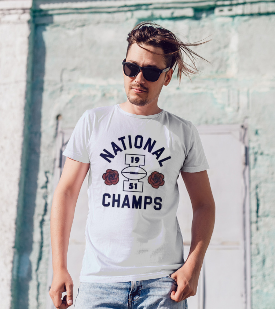 1951 Illinois National Champs Football Vintage Roses T-Shirt