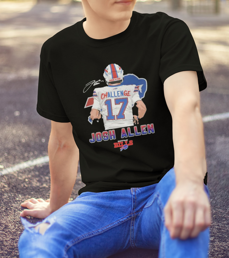 Josh Allen Challenge 17 Buffalo Bills Rise 17th T-Shirt