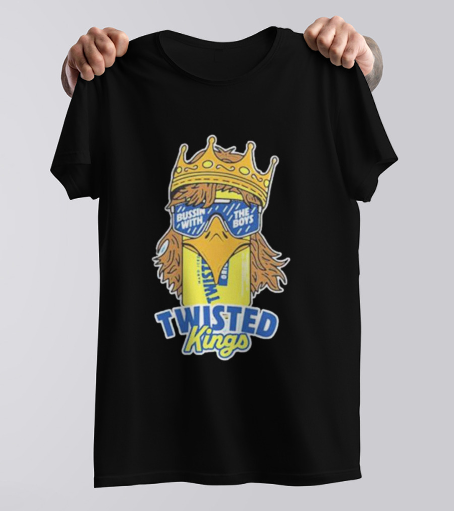 Bussin With The Boys Twisted Kings Crowned Chicken Sunglasses T-Shirt