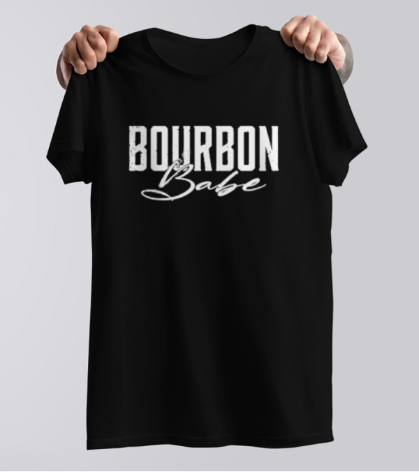 Jeremy Siers Bourbon Babe Graphic Grey T-Shirt