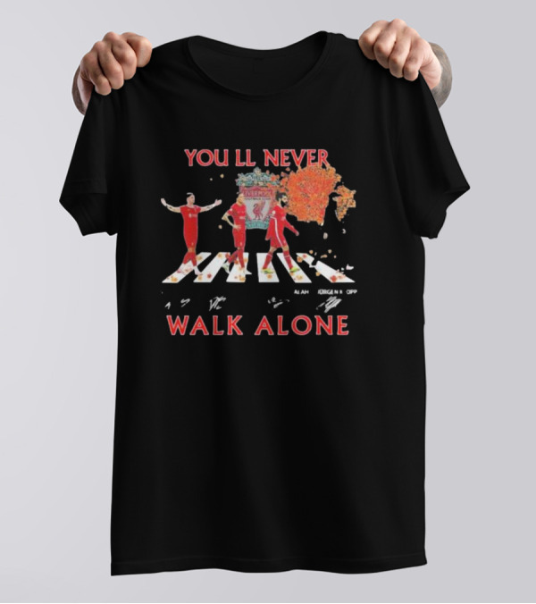 Liverpool FC You'll Never Walk Alone Abbey Road Jurgen Klopp T-Shirt