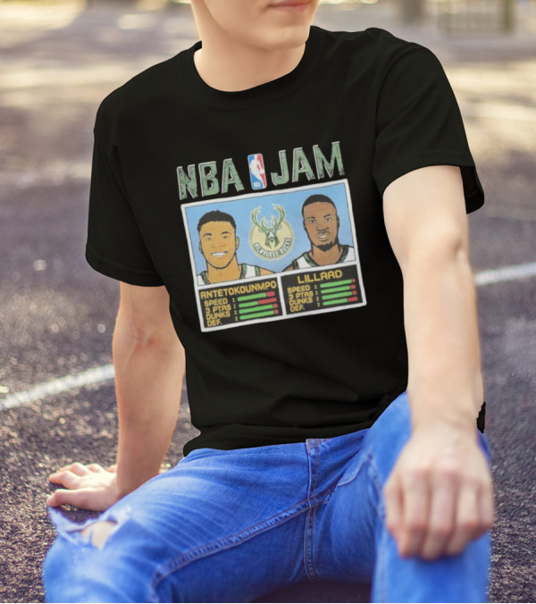 NBA Jam Milwaukee Bucks Antetokounmpo Lillard T-Shirt