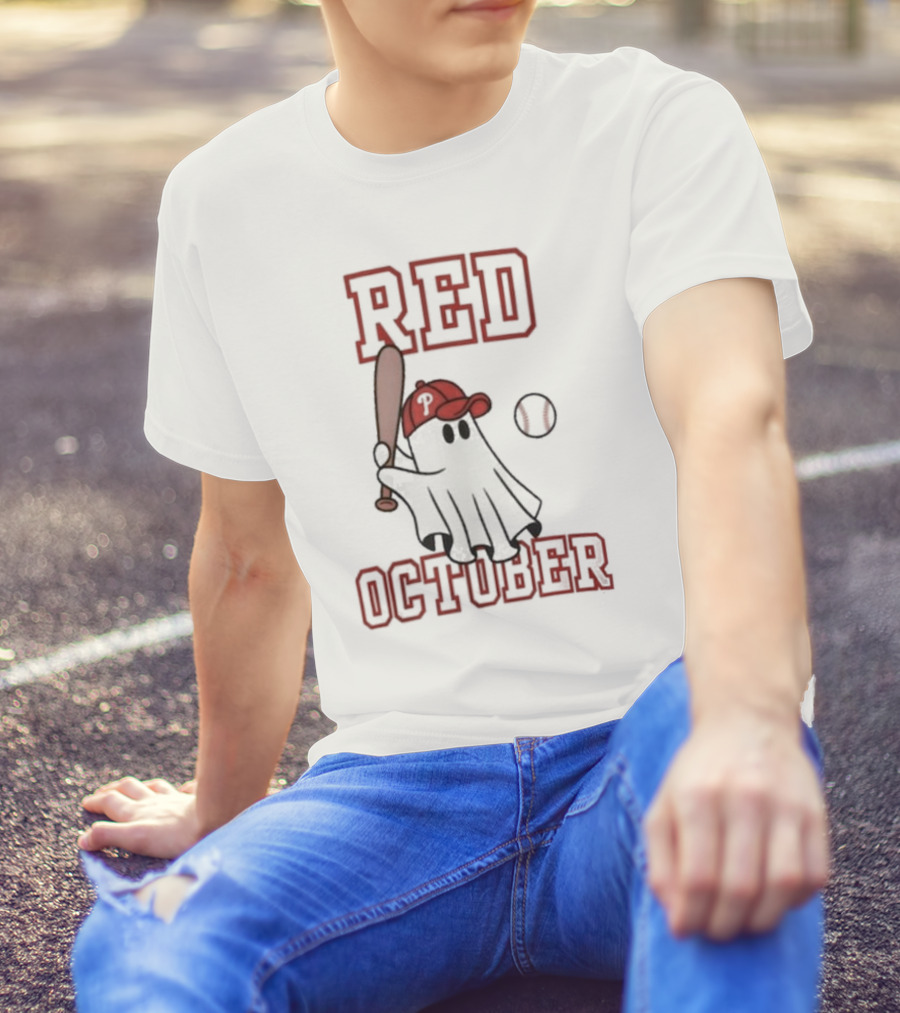 Red October Phillies Philadelphia Baseball Ghost T-Shirt