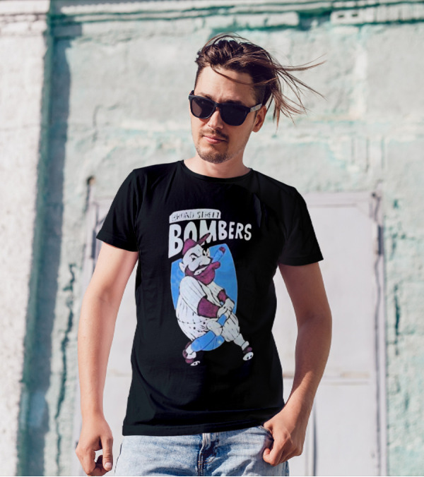 Broad Street Bombers Cartoon Baseball Character T-Shirt