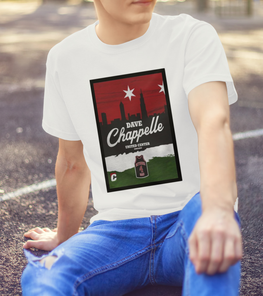 Dave Chappelle United Center Chicago October 4 Basketball Skyline T-Shirt