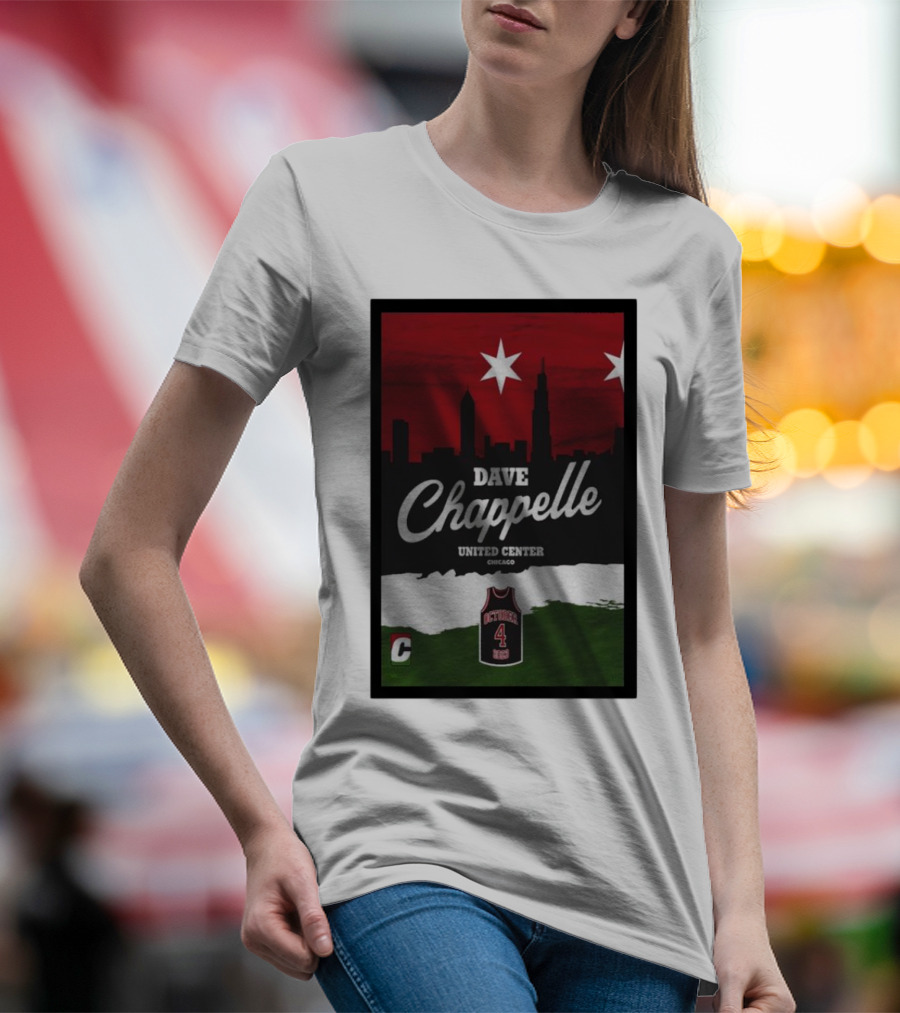 Dave Chappelle United Center Chicago October 4 Basketball Skyline T-Shirt
