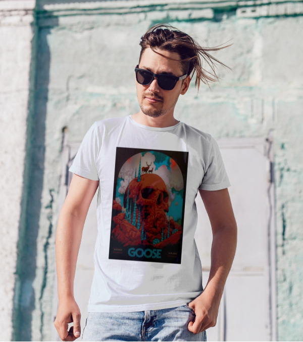 Goose 10.05.2023 10.06.2023 Skull Blue Red Clouds Deer T-Shirt