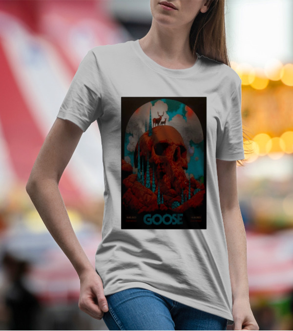 Goose 10.05.2023 10.06.2023 Skull Blue Red Clouds Deer T-Shirt