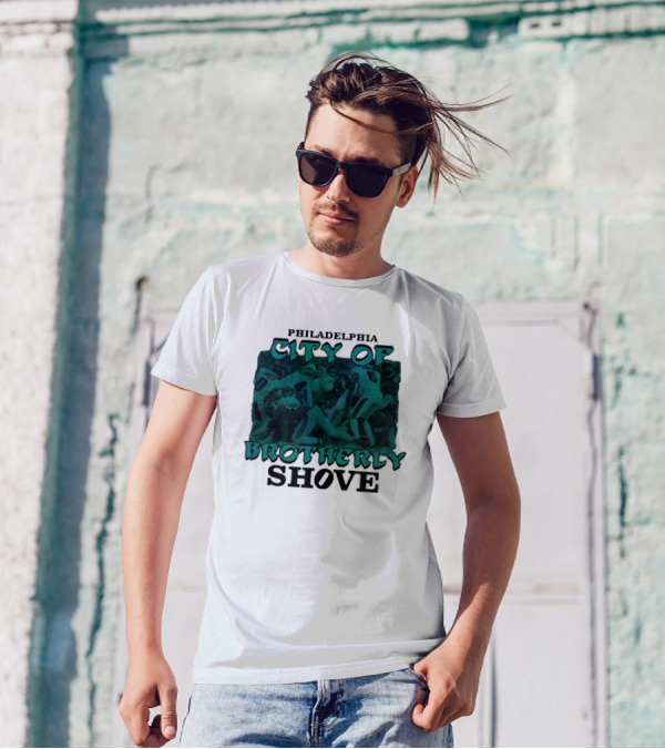 Philadelphia Eagles City Of Brotherly Shove Football Scene T-Shirt