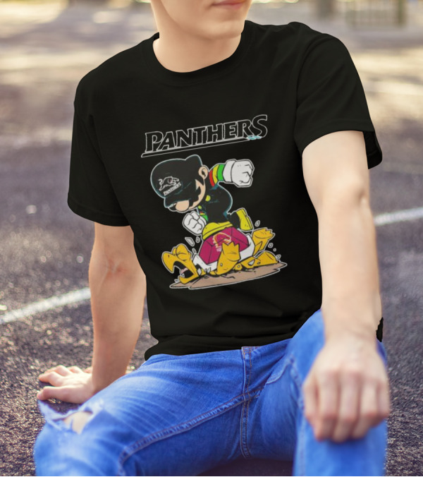 Panthers Mario Crushing Broncos Turtle Mashup T-Shirt