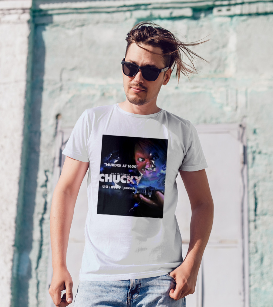 Murder At 1600 Don Mancini's Chucky Peacock USA White House Lightning T-Shirt