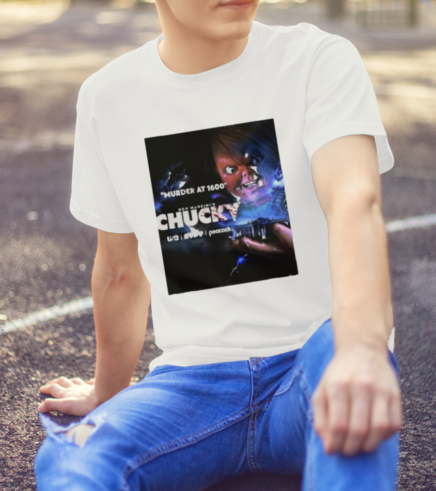 Murder At 1600 Don Mancini's Chucky Peacock USA White House Lightning T-Shirt