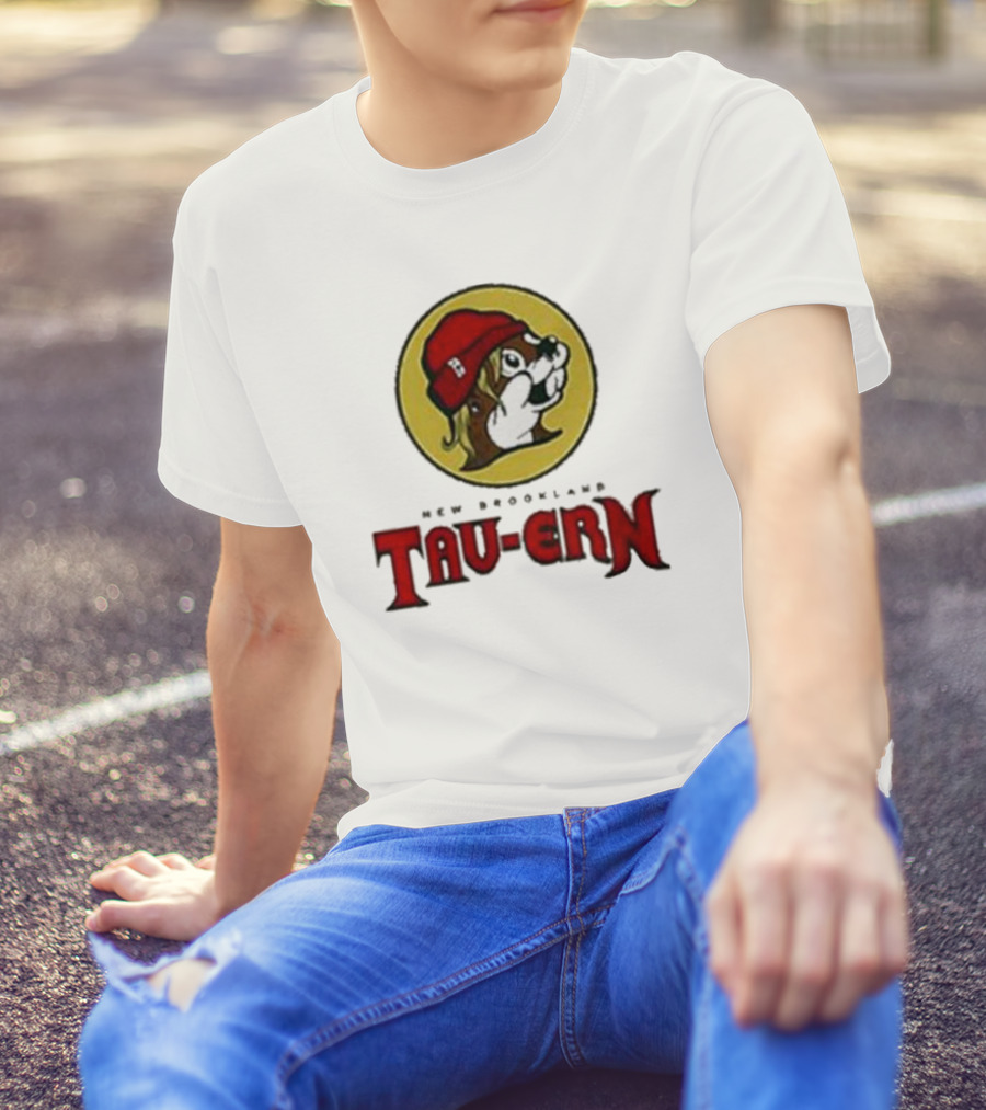 New Brookland Tavern Tau-ern Buc-Ees Logo Red Beanie Dog T-Shirt