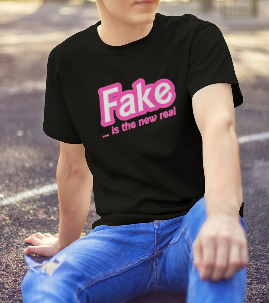 Beabimbo Fake Is The New Real Pink T-Shirt