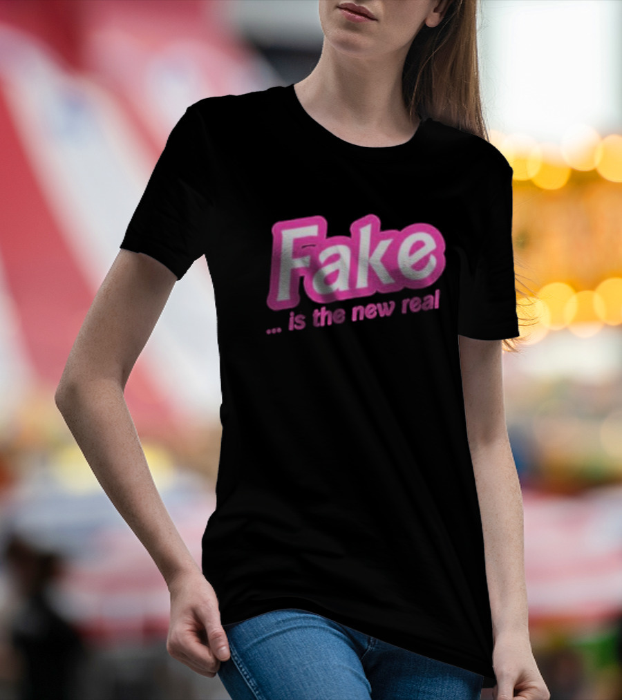Beabimbo Fake Is The New Real Pink T-Shirt