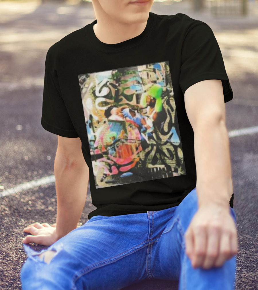Riri And Rocky Ian Woods Merch Colorful Abstract Collage T-Shirt