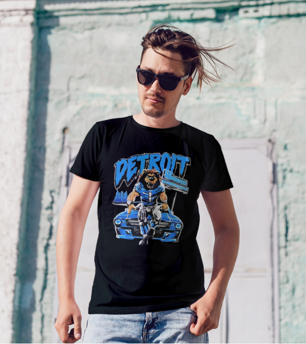 Number 1 Detroit Lion Woodward All American Road T-Shirt