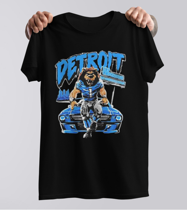 Number 1 Detroit Lion Woodward All American Road T-Shirt