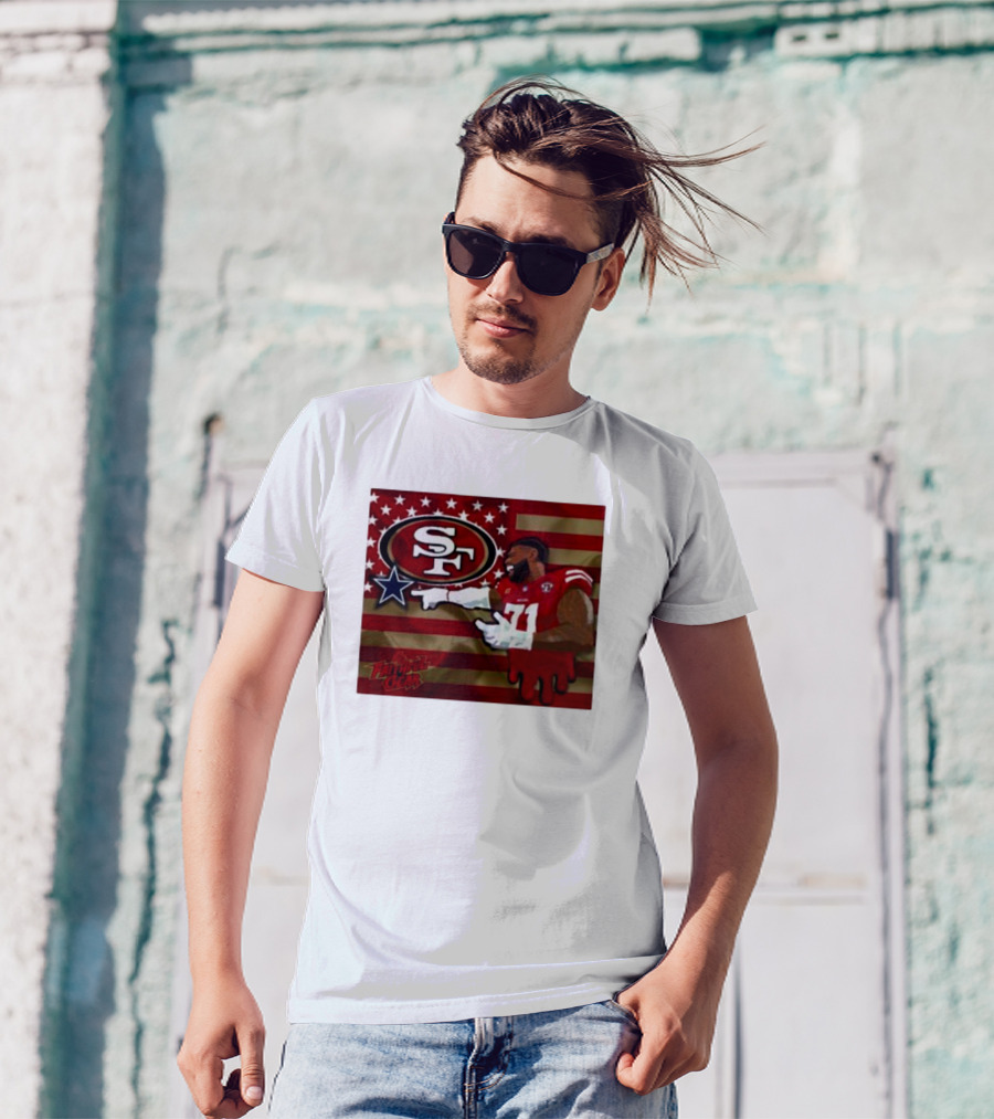 San Francisco 49ers Faithful Gear Trent Williams Defeat Cowboys America Flag SF T-Shirt