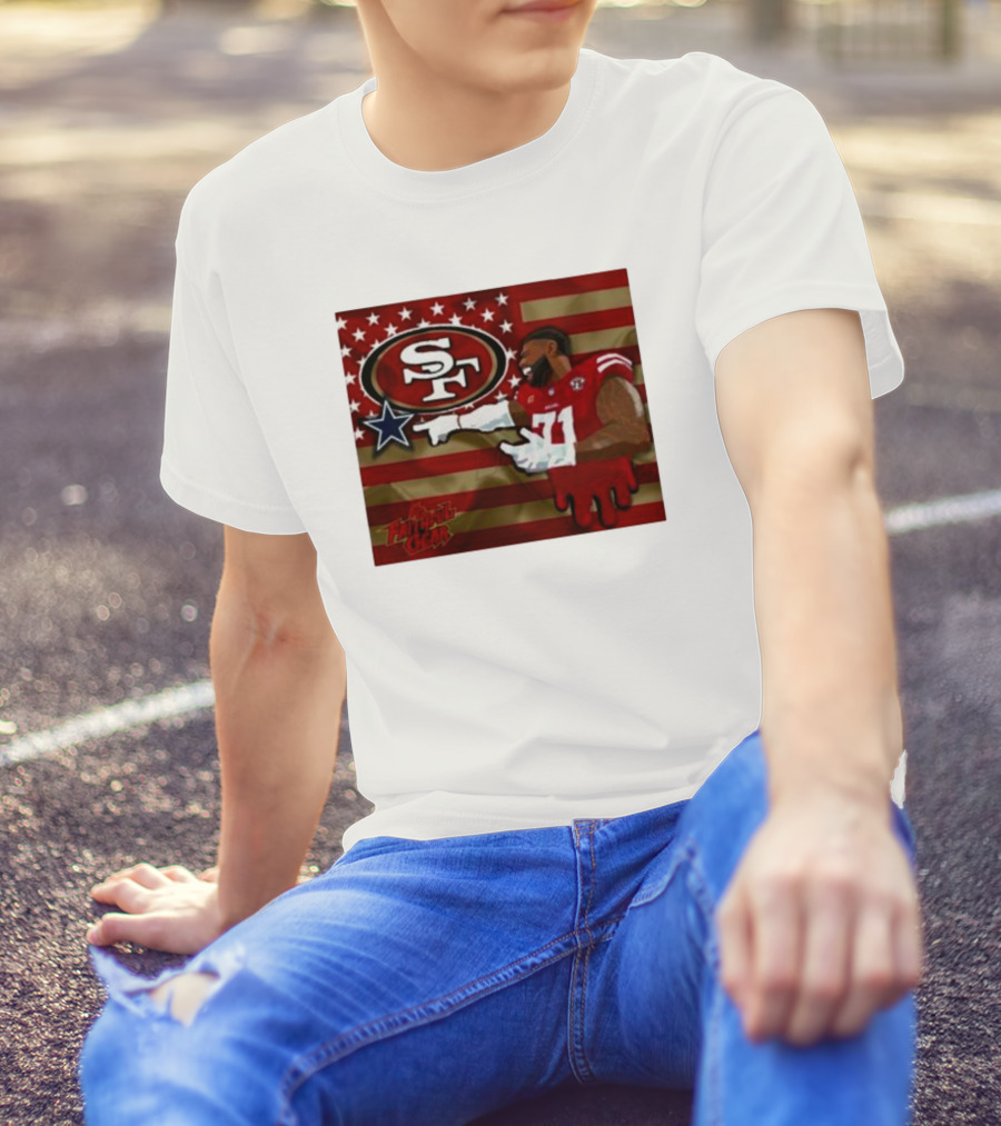 San Francisco 49ers Faithful Gear Trent Williams Defeat Cowboys America Flag SF T-Shirt