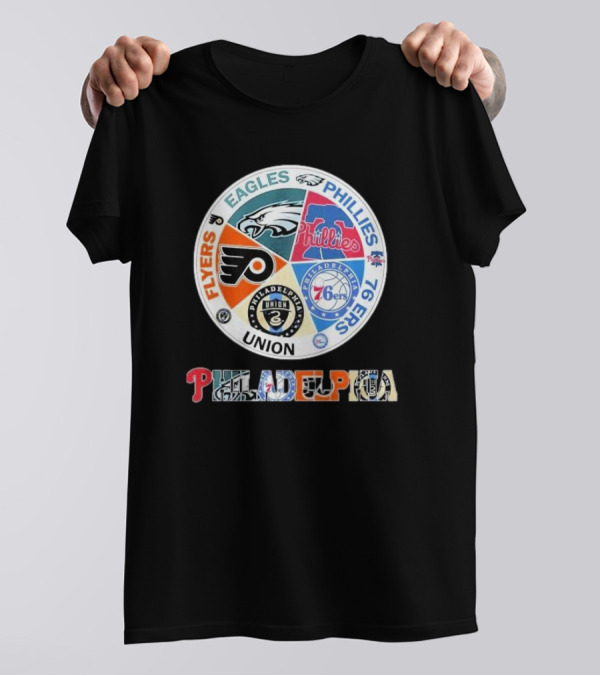 Philadelphia Flyers Eagles Phillies 76Ers Union Team T-Shirt