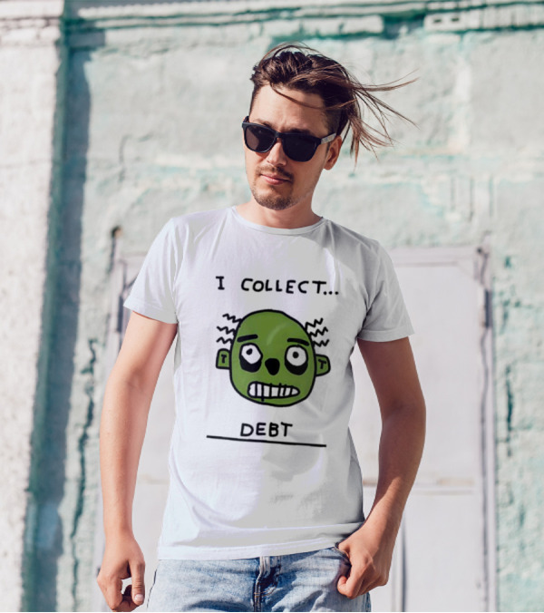 I Collect Debt Zombie Face Drawing T-Shirt