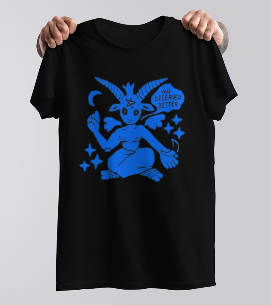 You Deserve Better Blue Baphomet Aesthetic With Stars And Crescent Moon T-Shirt