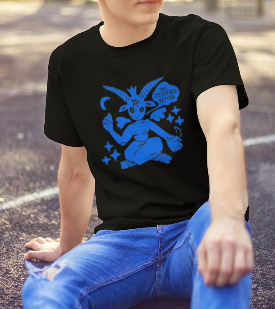 You Deserve Better Blue Baphomet Aesthetic With Stars And Crescent Moon T-Shirt