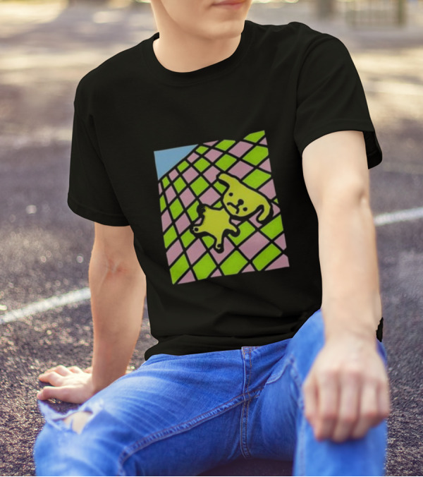 There's A Doggy On The Roof Checkerboard Zoe Bread T-Shirt