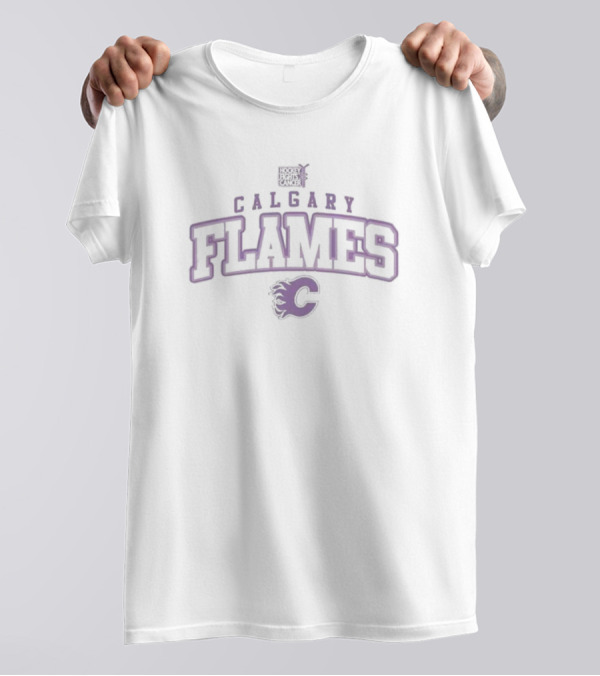 Calgary Flames Levelwear Purple Hockey Fights Cancer Richmond T-Shirt