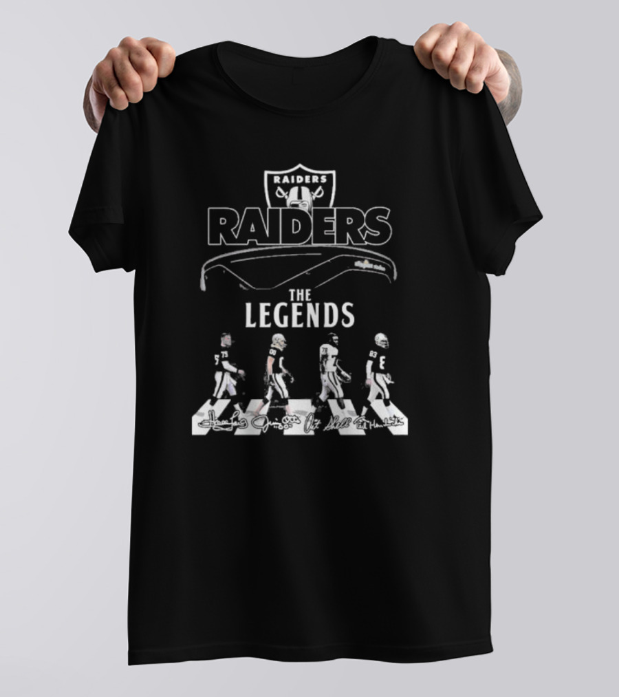 Raiders Legends Walking With Signatures And Iconic Players T-Shirt