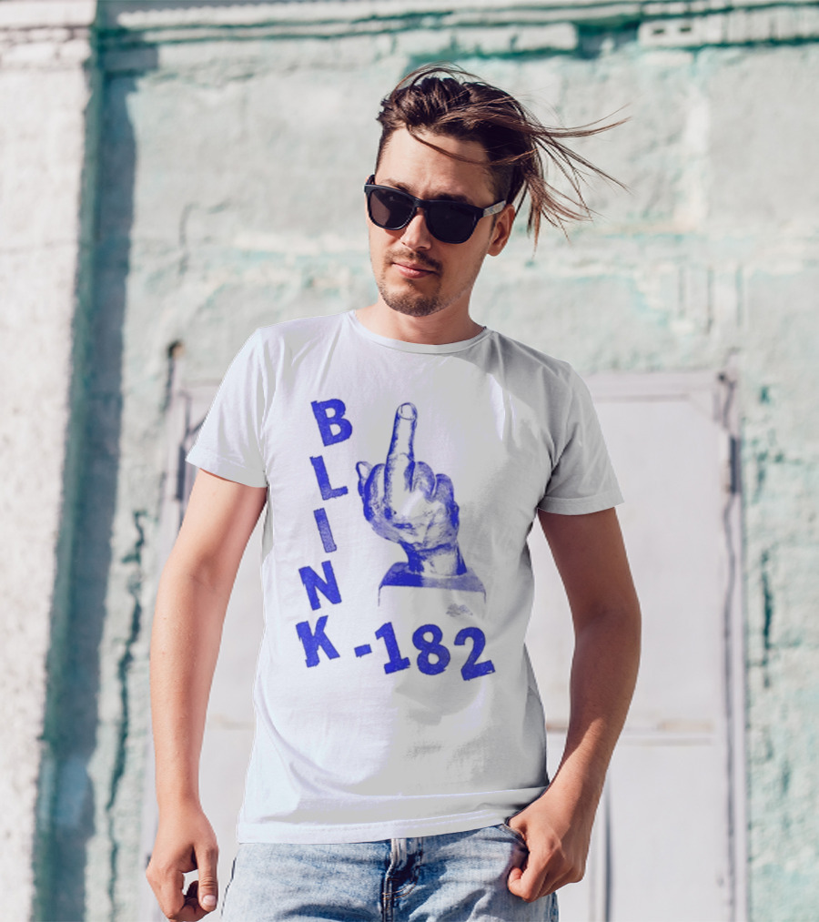 Blink 182 Blue Middle Finger T-Shirt