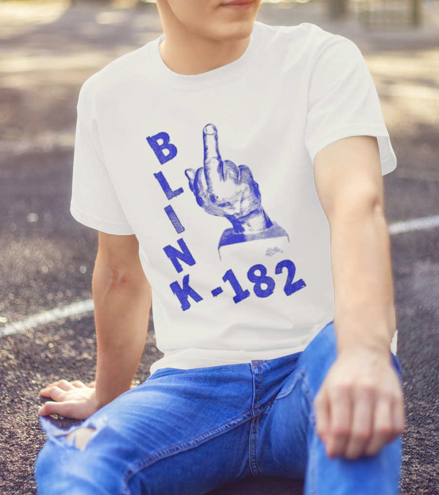 Blink 182 Blue Middle Finger T-Shirt