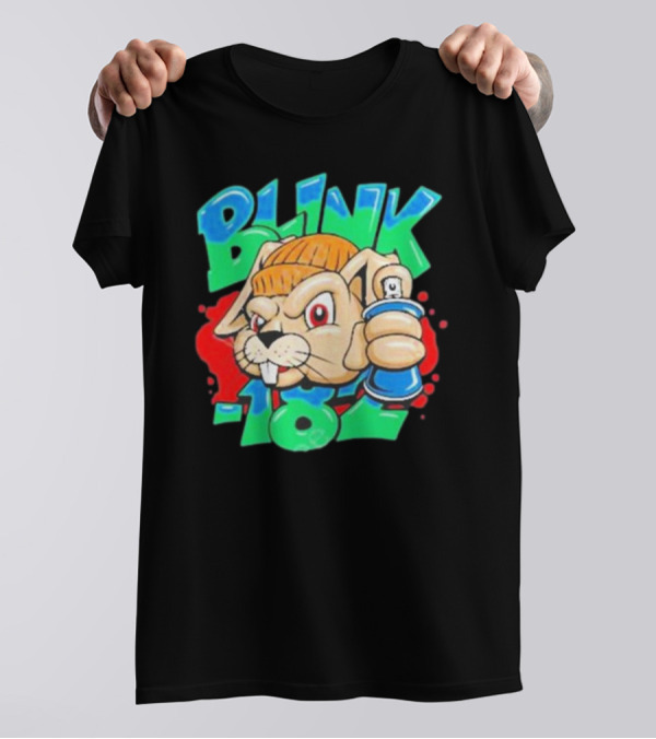 Blink-182 Senpapi Gabshiba Graffiti-Style Cartoon With Spray Can T-Shirt