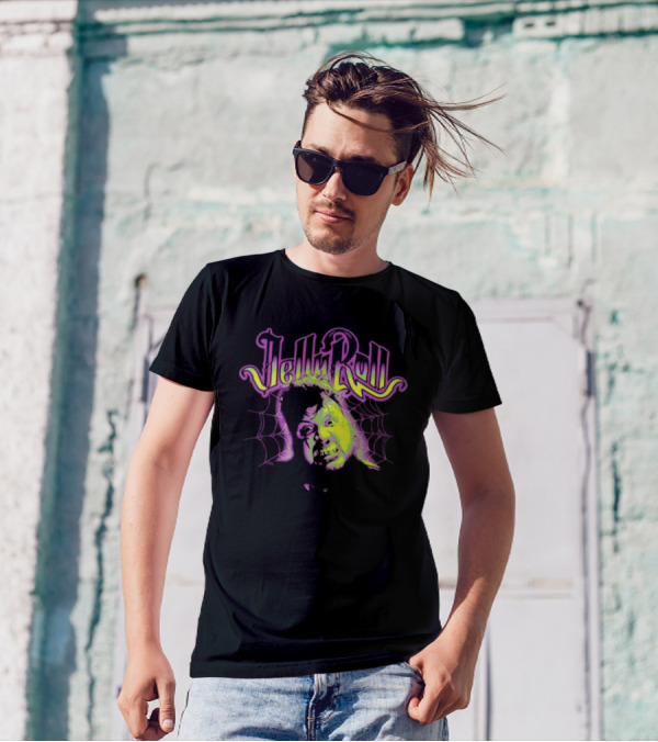 Jelly Roll Spiderweb Neon Face T-Shirt
