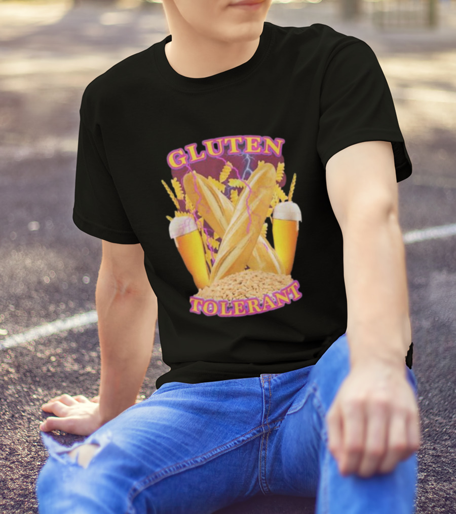 Gluten Tolerant Baguette Wheat Beer Lightning T-Shirt