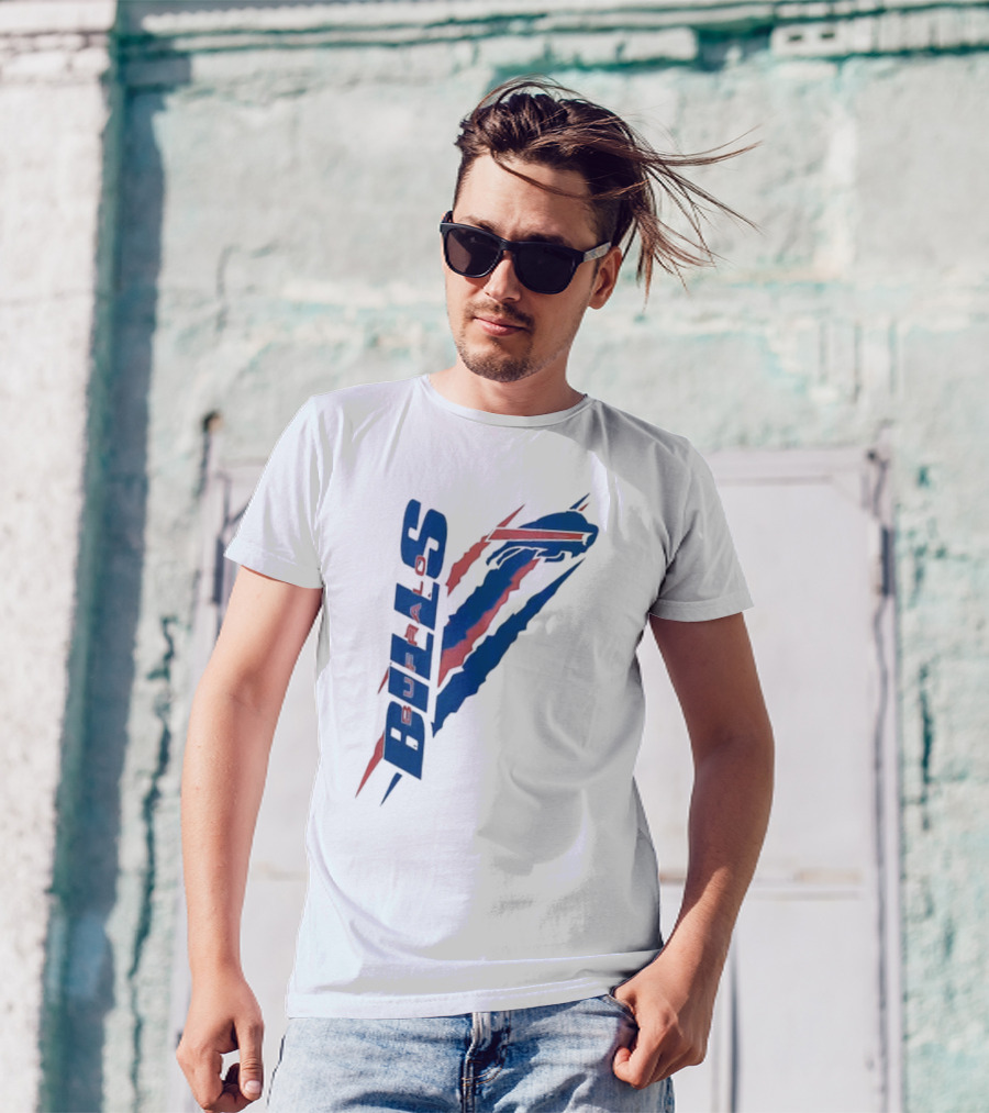 Buffalo Bills Starter Scratch Logo With Red And Blue Elements T-Shirt
