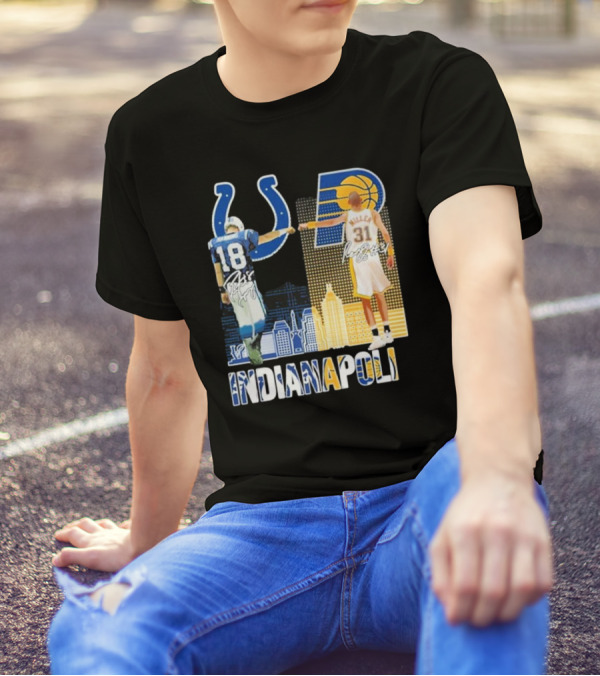 Indianapolis Colts Indiana Pacers Legends Fist Bump T-Shirt