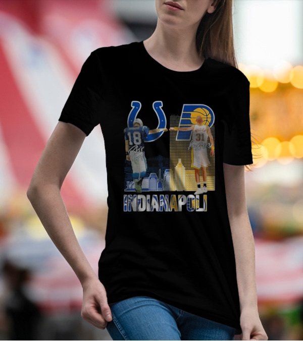 Indianapolis Colts Indiana Pacers Legends Fist Bump T-Shirt