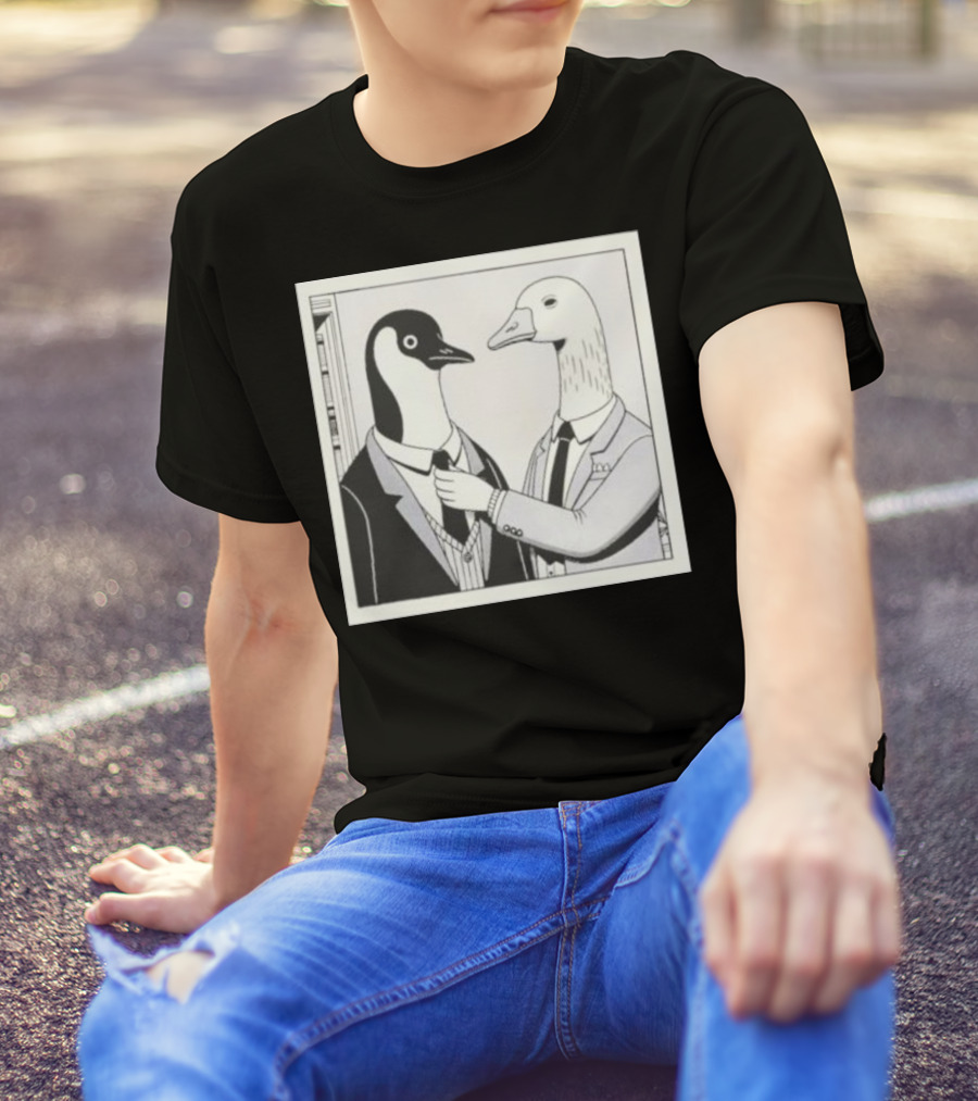 Gentlemen Duck And Penguin In Suits T-Shirt