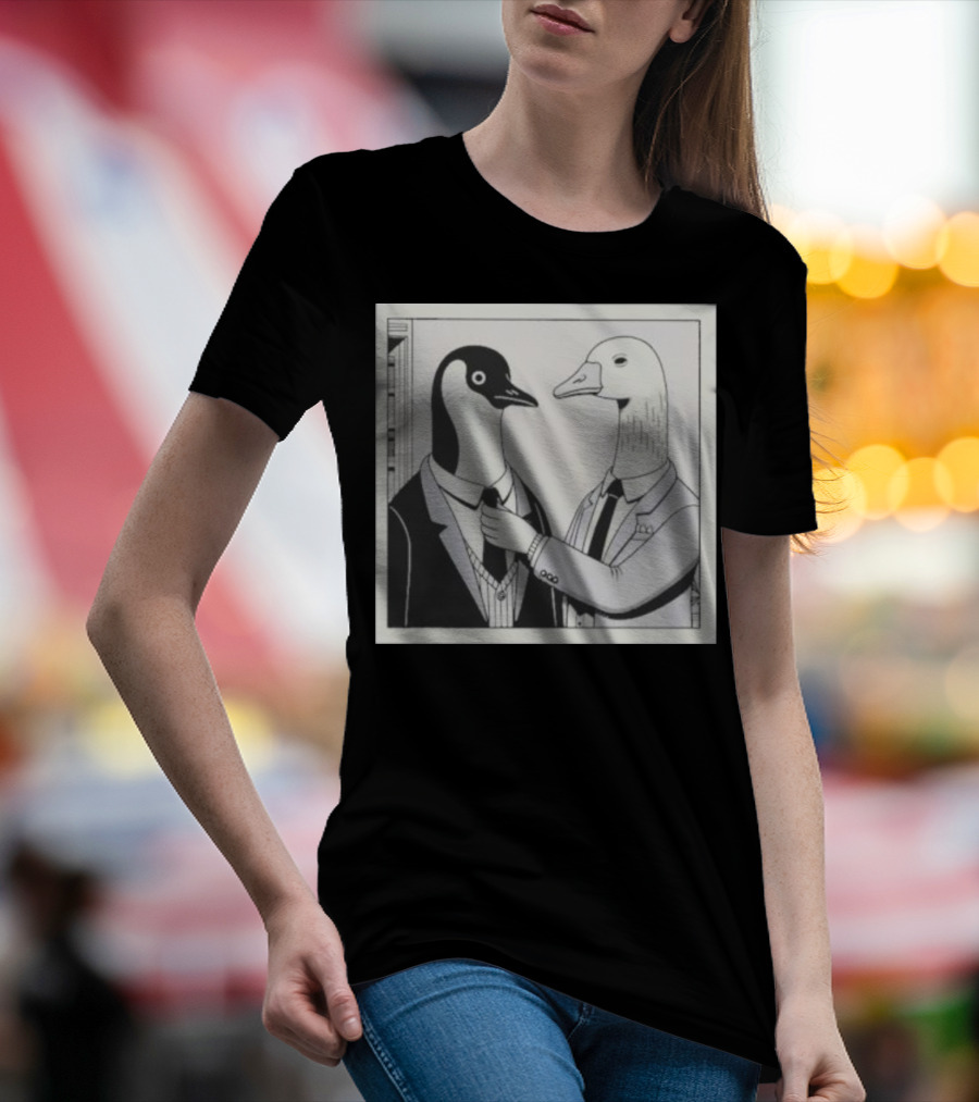 Gentlemen Duck And Penguin In Suits T-Shirt