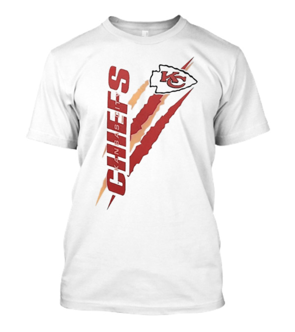 Kansas City Chiefs KC Arrowhead Logo Red Yellow Scratch Marks T-Shirt