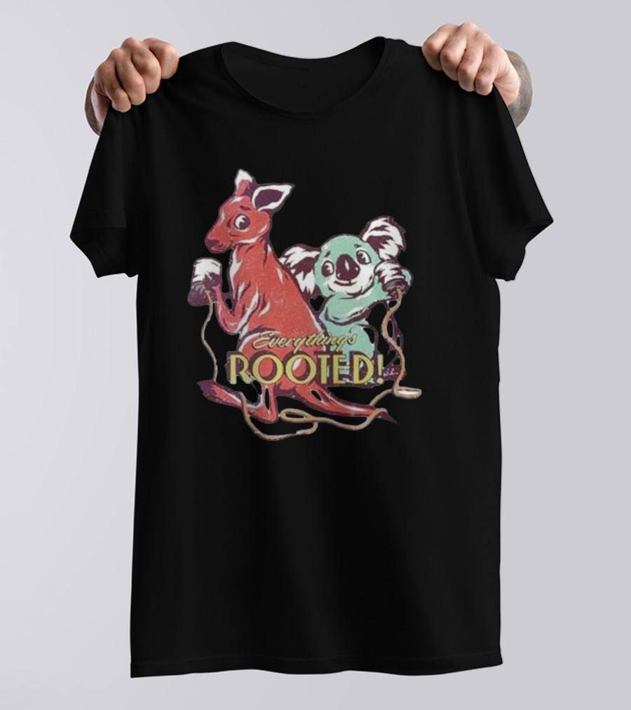 Nordacious Koala And Kangaroo Everything’s Rooted T-Shirt