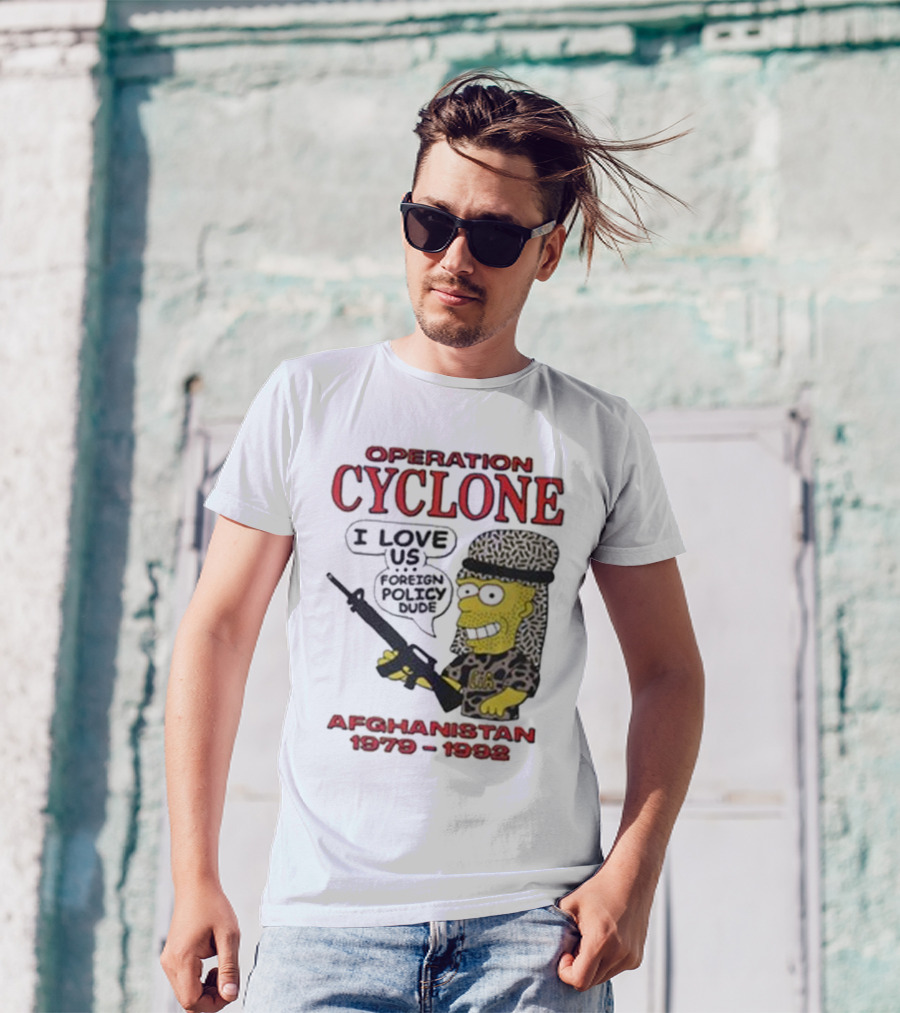 Operation Cyclone Afghanistan 1979-1989 Cartoon Character With Gun T-Shirt