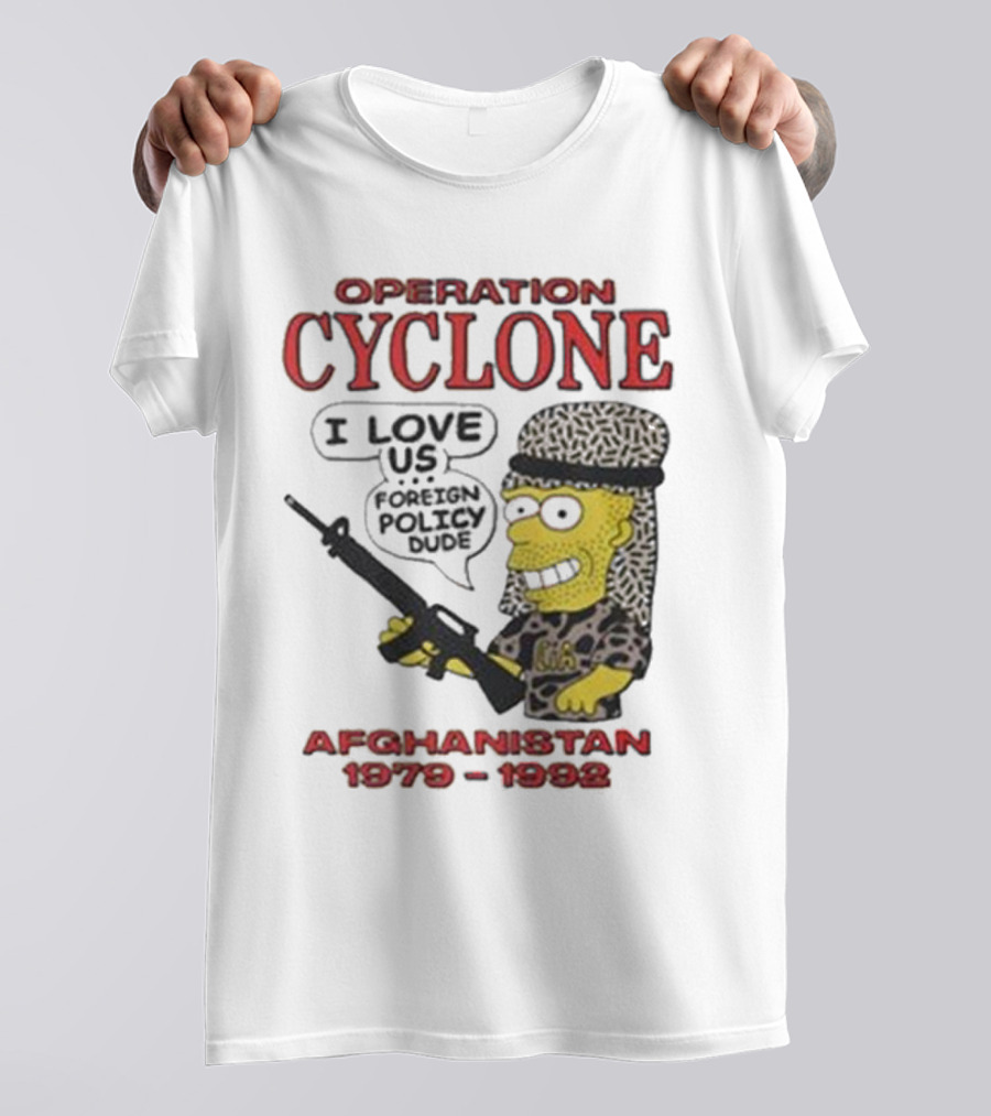 Operation Cyclone Afghanistan 1979-1989 Cartoon Character With Gun T-Shirt
