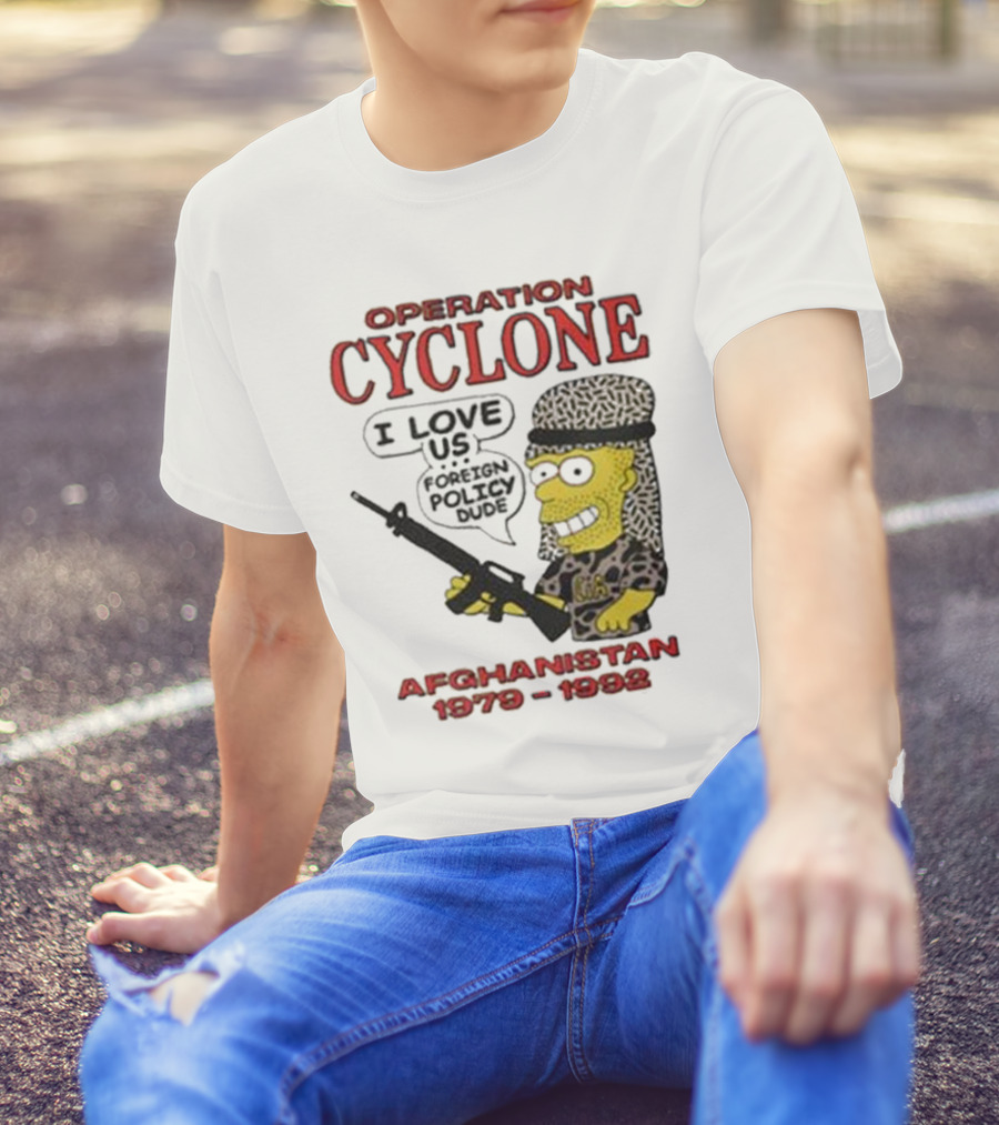 Operation Cyclone Afghanistan 1979-1989 Cartoon Character With Gun T-Shirt
