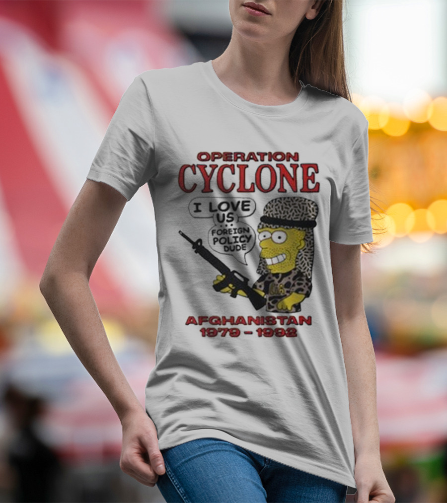 Operation Cyclone Afghanistan 1979-1989 Cartoon Character With Gun T-Shirt